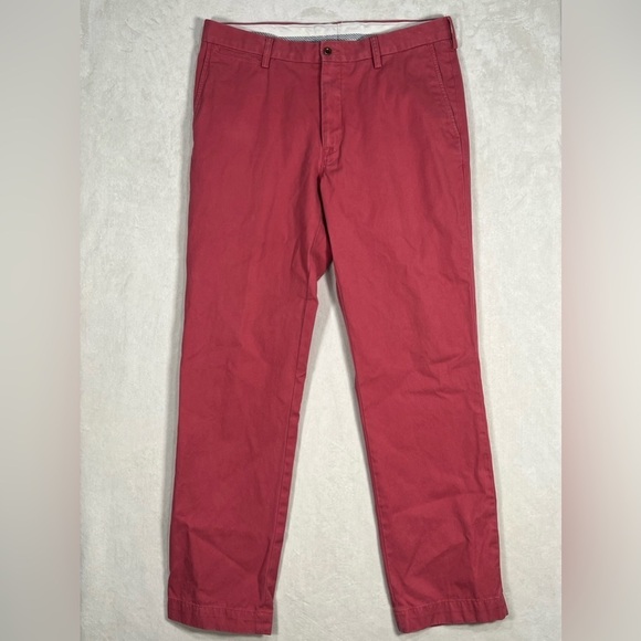 Polo Ralph Lauren 36W 34L Suffield Pant Red Classic Flat Front Chino Pants EUC - Picture 2 of 8